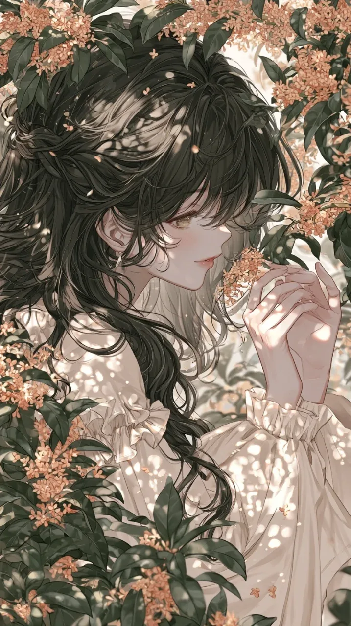 社区佳作赏析｜日式秋光桂花少女｜构图与氛围解析