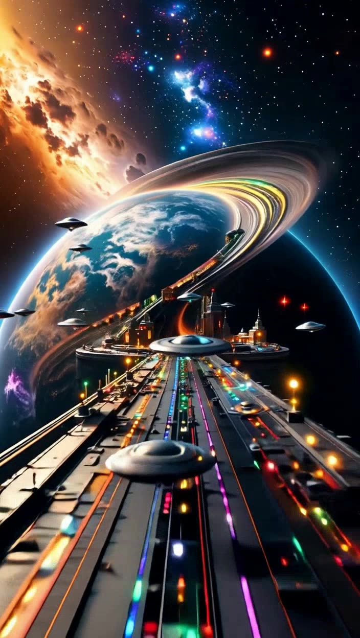即梦高分视频 | 星球折叠虫洞莫比乌斯环 | 提示词结构拆解