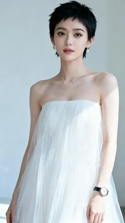 即梦好图拆解：短发清冷感美女，看提示词怎么写出真实感