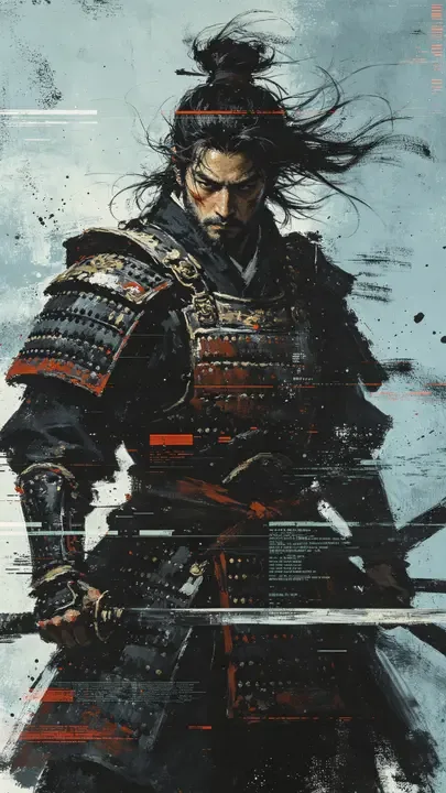 即梦好图拆解：高大唐朝武士 | 厚涂、故障风与深层情绪的融合