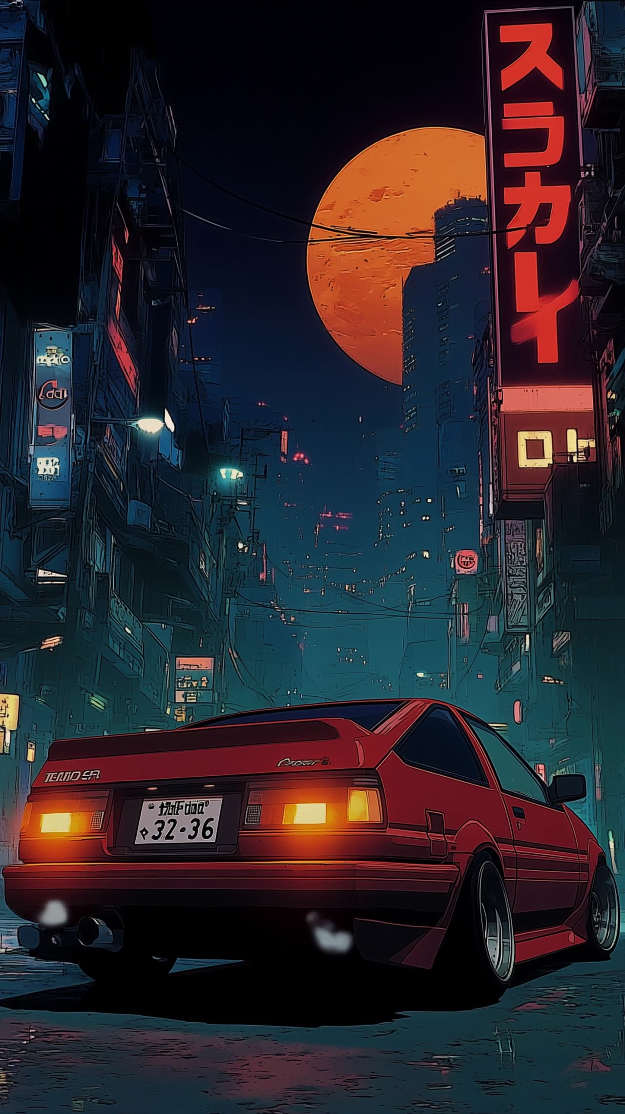 可灵3.0霓虹夜车 | 角色一致性到位，这运镜和氛围感真舒服