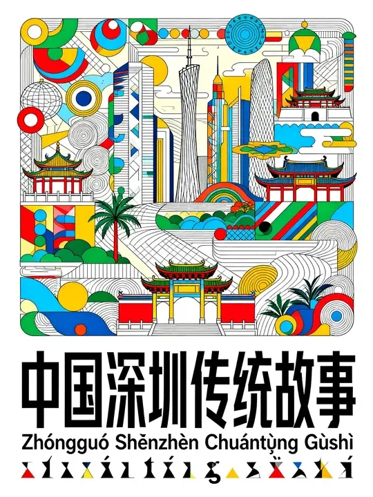 即梦这图|深圳新旧融合海报，矢量风有搞头