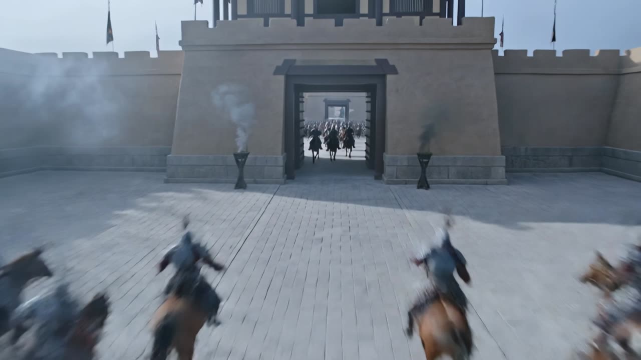 可灵这支攻城视频，运镜和环境渲染有说法 | 角色一致性还得磨