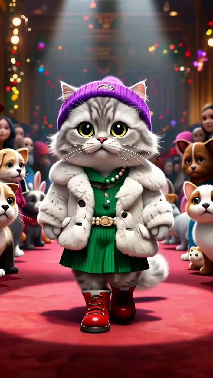 即梦这个猫猫T台秀有点意思 | 运镜提示词拆解