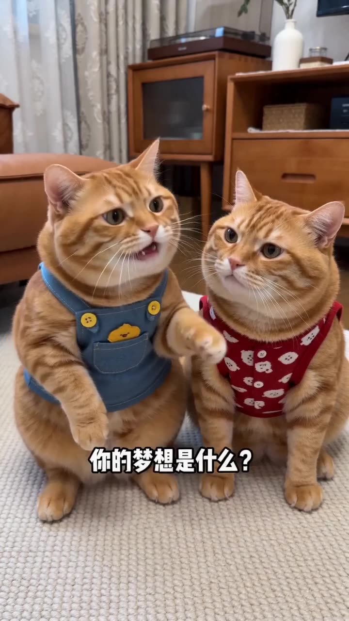 视频对白+一镜到底，即梦这俩胖橘角色一致性真稳！