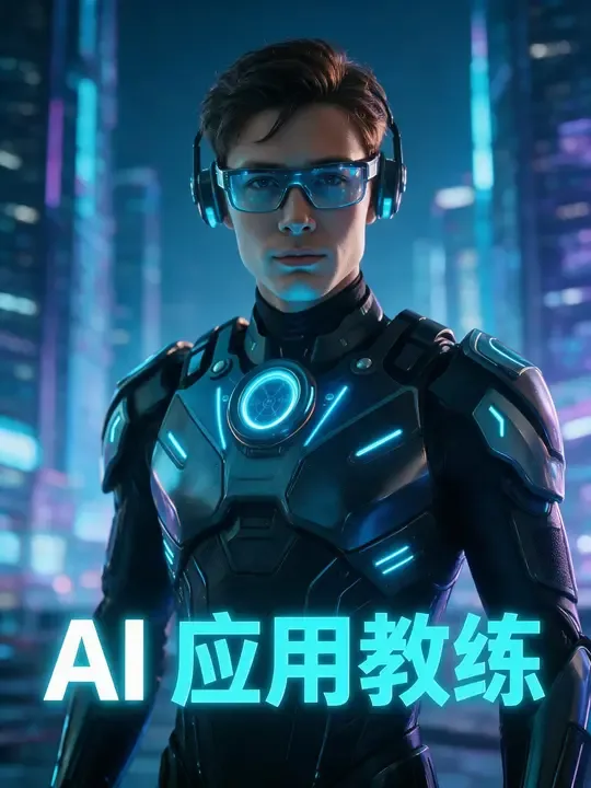 即梦赛博人像：看荧光蓝如何勾勒未来感与科技质感