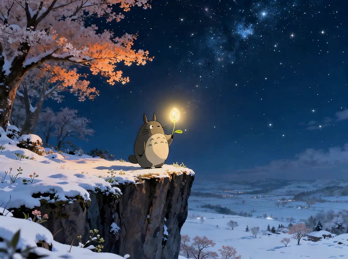 镜头慢摇下的光影：即梦雪夜氛围与温暖光球的质感