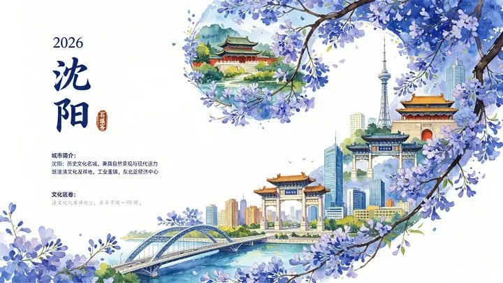 即梦沈阳城市宣传｜水彩光感与S型构图的巧思