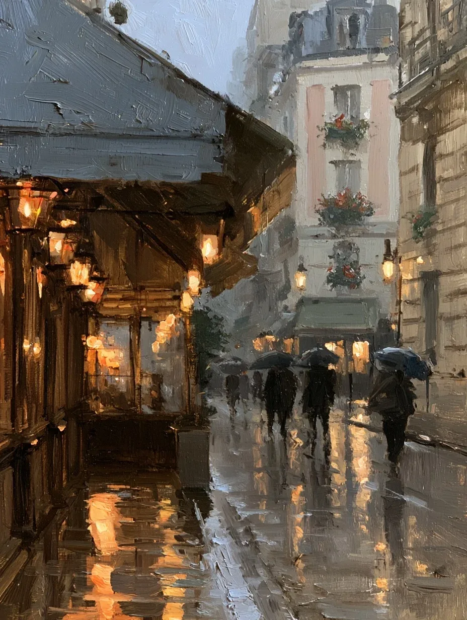 巴黎雨后街景的光影处理 | 湿漉漉的呼吸感太棒了