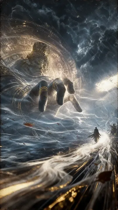 即梦这图氛围感拉满 | 巨手降临视觉冲击直接能剪片