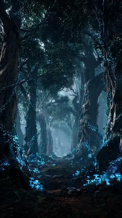远古幽林构图分享 | 幽蓝光影营造神秘氛围