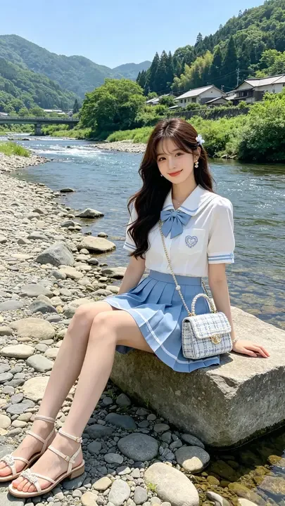即梦好图分享 | 这张河畔少女的构图和色彩值得细看