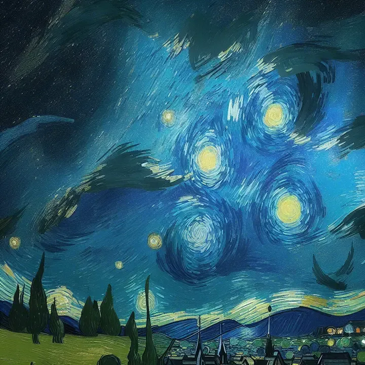 分享即梦社区的梵高星空 | 看AI如何复刻经典笔触