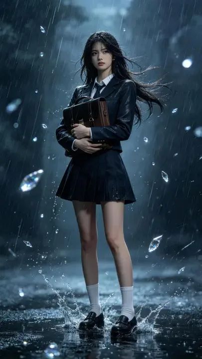 即梦社区的雨中少女|线条与氛围感拆解