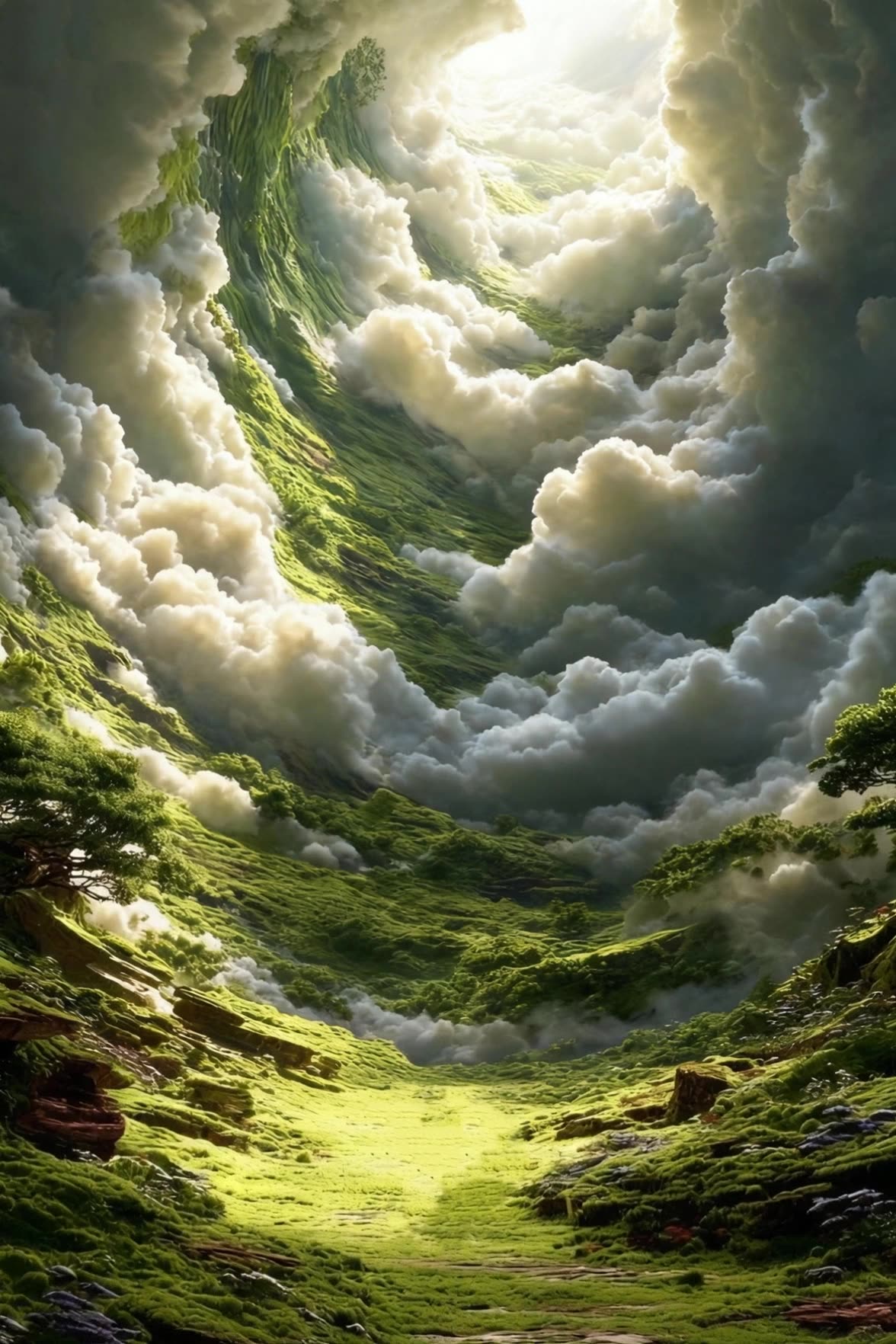 可灵 FPV 山谷穿梭 | AI 视频的极致速度与奇幻景观