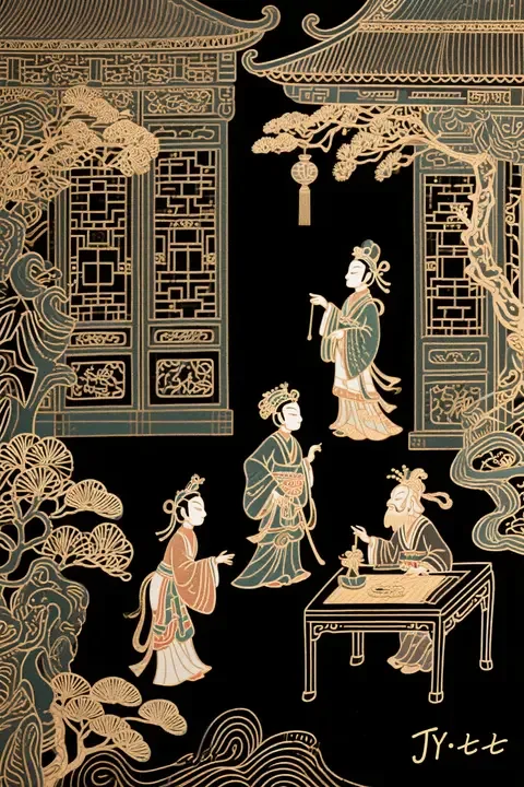 即梦佳作拆解：明式皮影里的东方意境与线描留白
