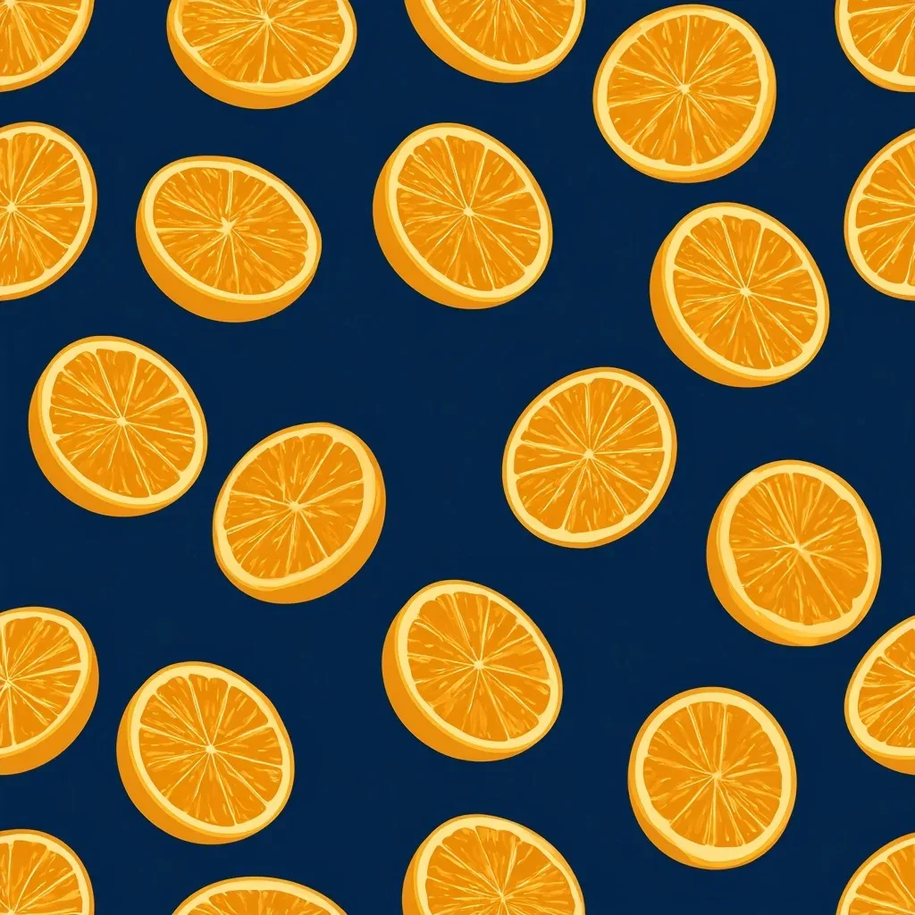Midjourney 橙子切片图 | 扁平风如何讲究东方韵味