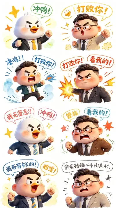即梦这套表情包图,提案用很抓眼 | 拆解下商业感怎么炼成的