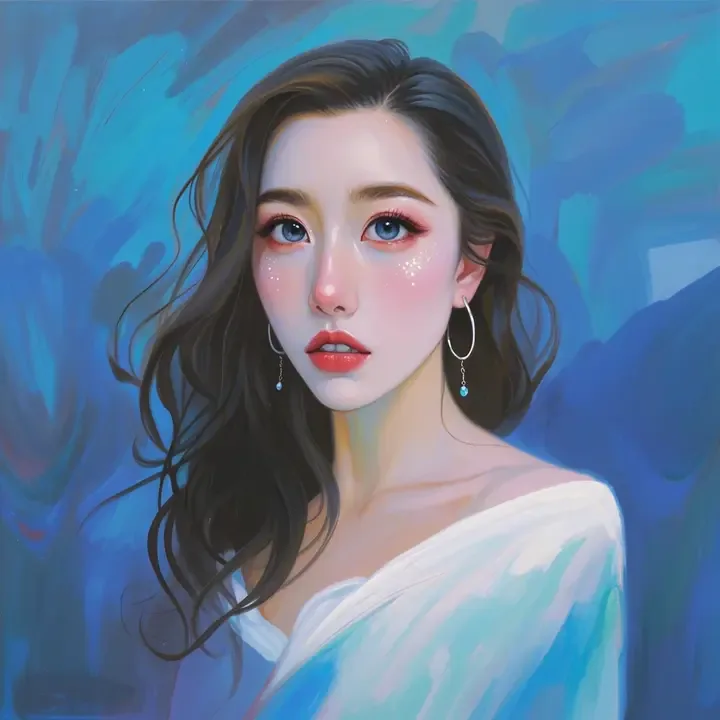 即梦好图分享：如何用冷调蓝做出商业感人像插画，拆解高阶提示词