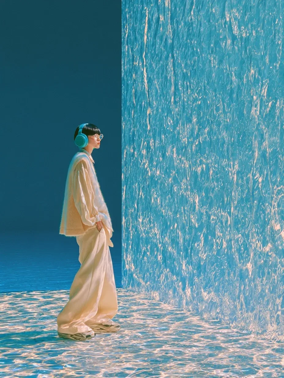 Midjourney 高级时尚水光人像 | 氛围感和光影真的太美了