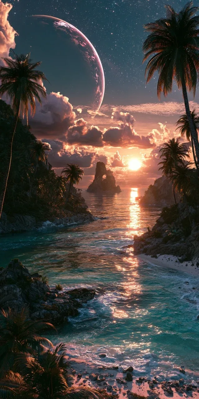 外星海景的梦幻光线 | Midjourney 8.2 美图拆解