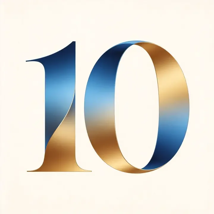 即梦社区的数字“10”设计 | 材质与光影渐变处理值得学习