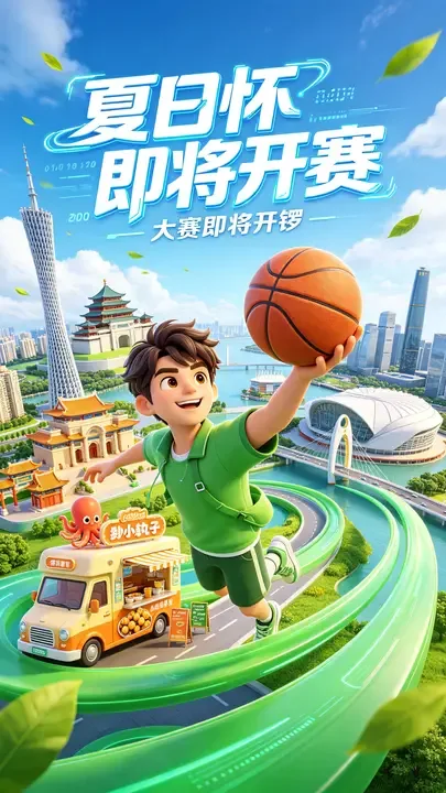 即梦作品分享 | 3D卡通拟物风格下广角仰视的城市空间表达