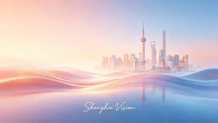 即梦佳作拆解 | 梦幻上海意境：极简构图与流光溢彩的场景表达