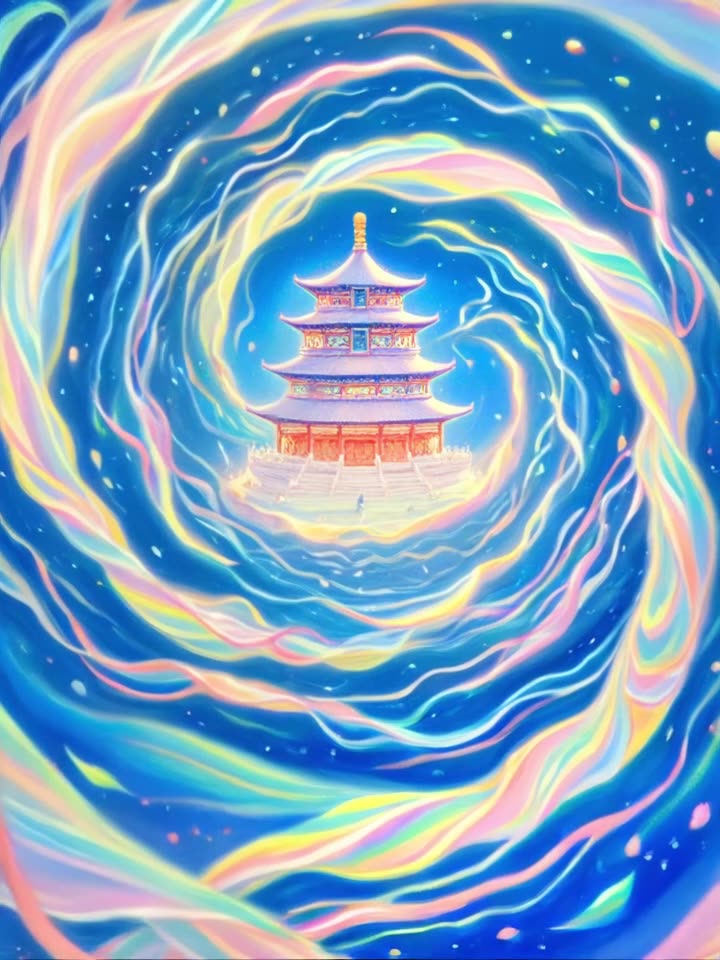 即梦这个视频运镜和色彩很棒｜慢镜头下的流光溢彩宫殿