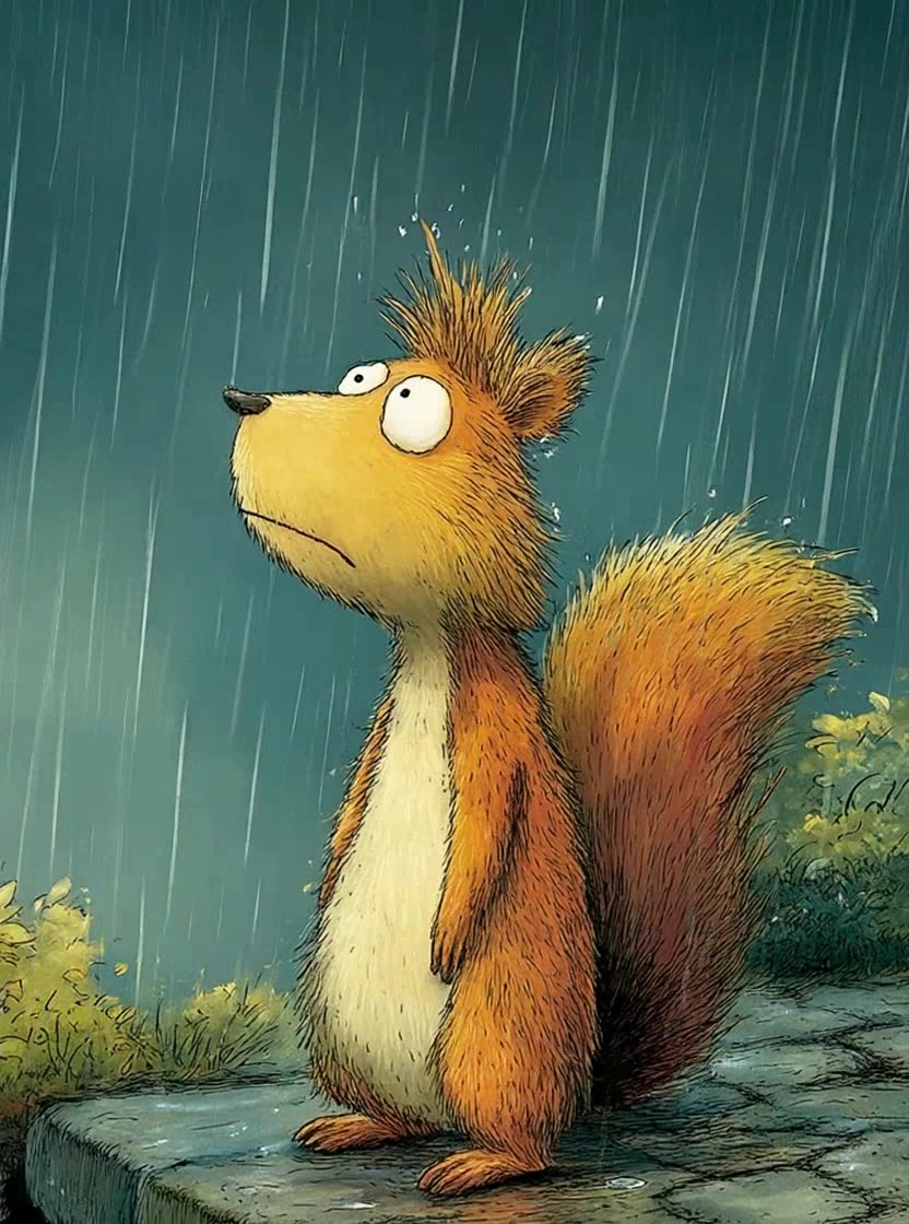 松鼠雨中情动态｜细看角色情绪如何通过环境渲染