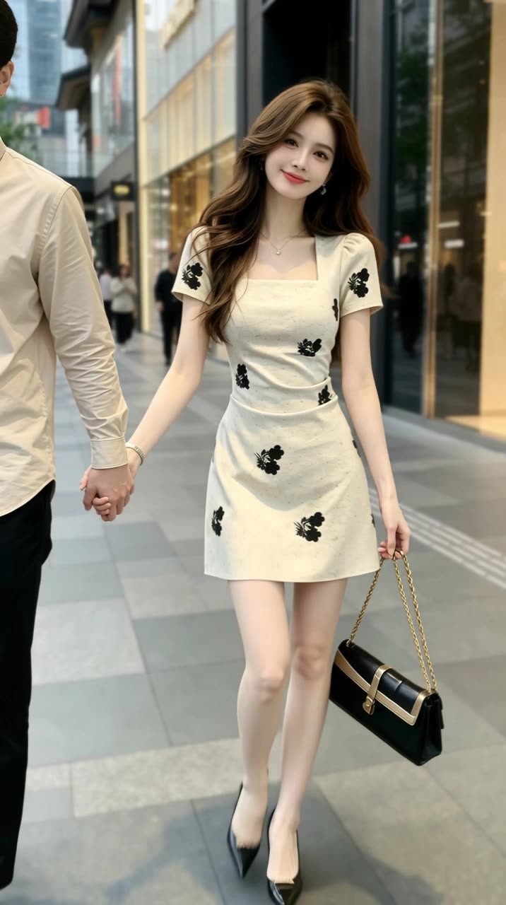 可灵运镜观察｜情侣自信前行，如何用提示词锁住女性神态和男性边缘化