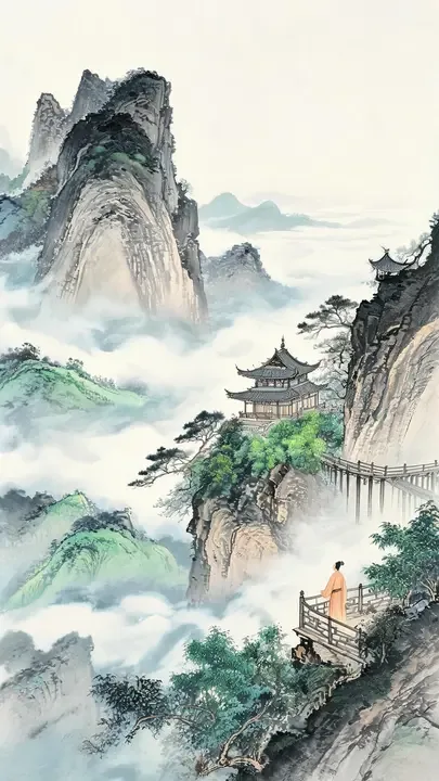 即梦国风山水新作拆解 | 水墨工笔+诗词意境在商用上的可能性