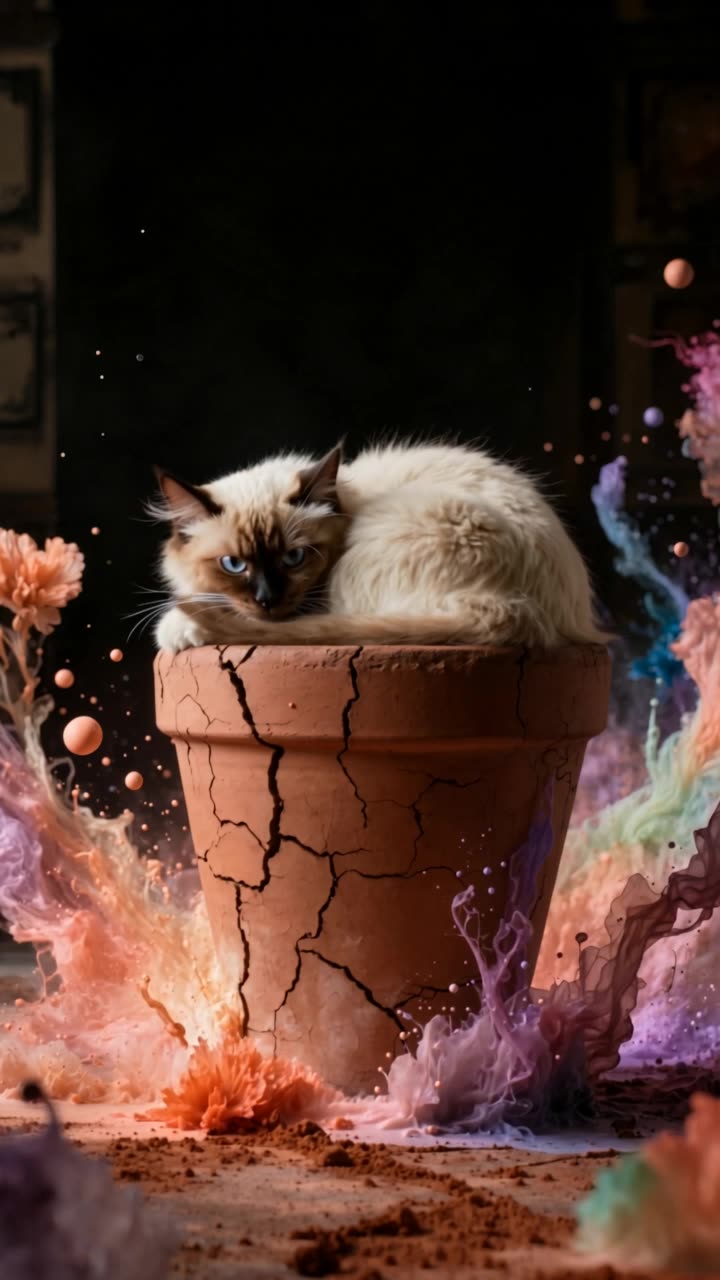 可灵这猫视频｜用情绪词做动效，角色主体还稳住了