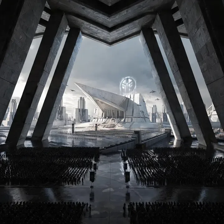 即梦建筑｜光影对比与几何构图，营造史诗级视觉深度