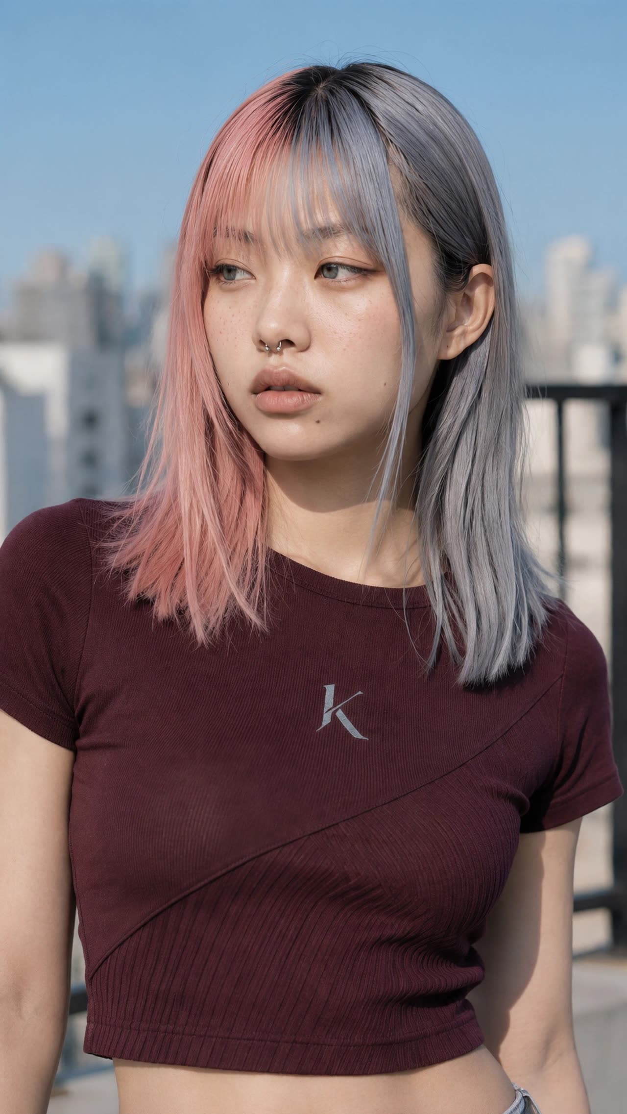 可灵3.0新作解析：都市楼顶的赛博风人像，镜头设计感很强
