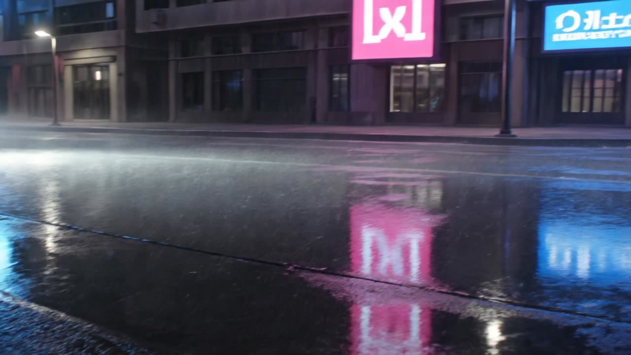 可灵社区佳作：雨夜浮空城，赛博朋克都市的电影感运镜