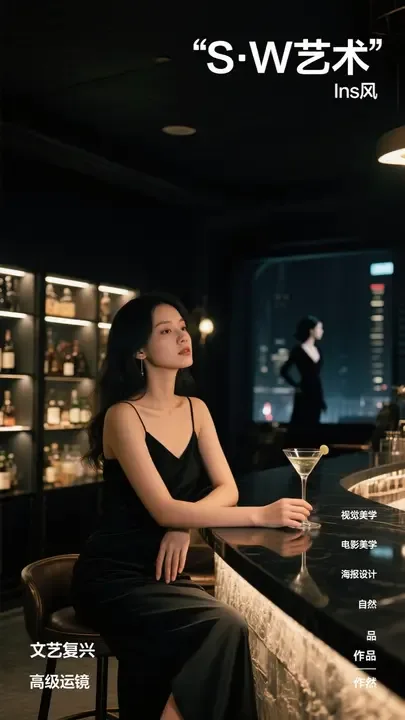 黑色与留白 | 即梦一张电影感作品的构图巧思