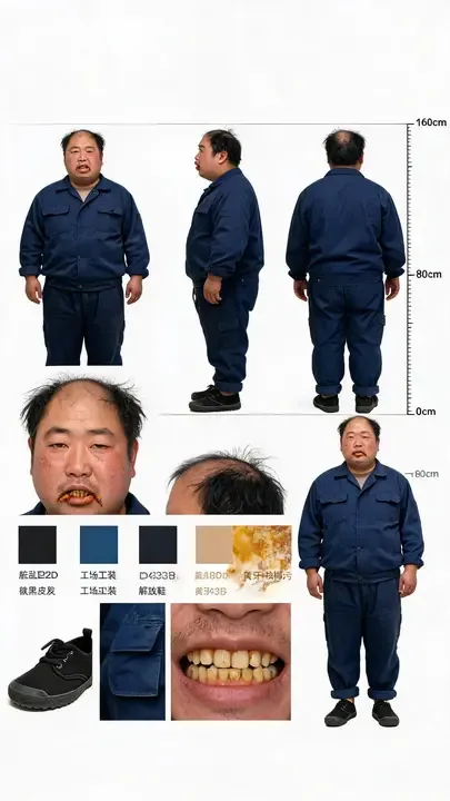 即梦 5.0 Lite | 写实角色三视图的细节刻画与构图解析