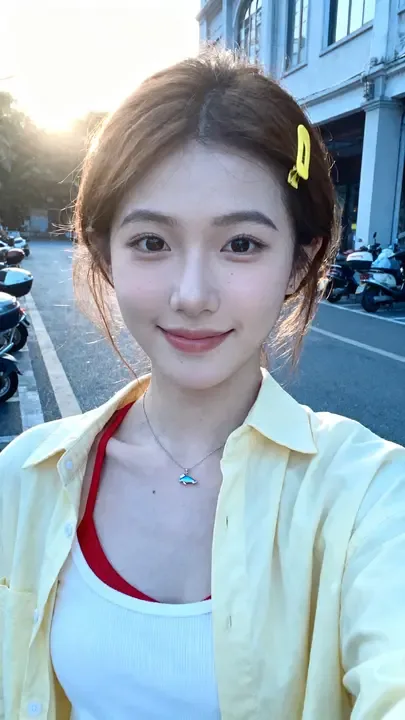 即梦出图分析｜黄金时段自拍：暖光和冷皮提示词拉扯下的细节呈现