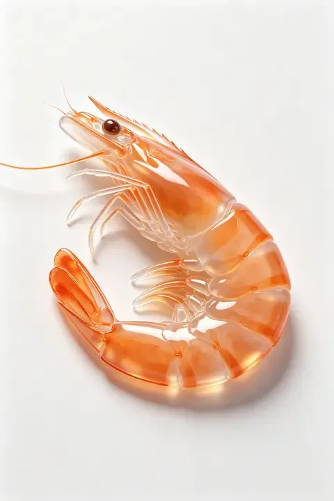 即梦作品 | 透明磨砂大虾的3D写实效果解析
