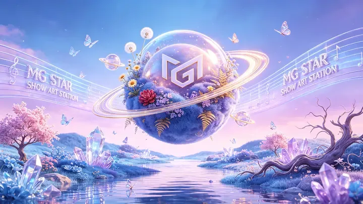 即梦美图拆解：毛绒星球与赛博仙境，梦幻蓝紫C4D渲染
