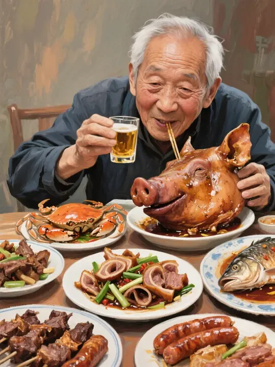 即梦出图分析 | 厚涂笔触下人物生动表达与餐桌布光