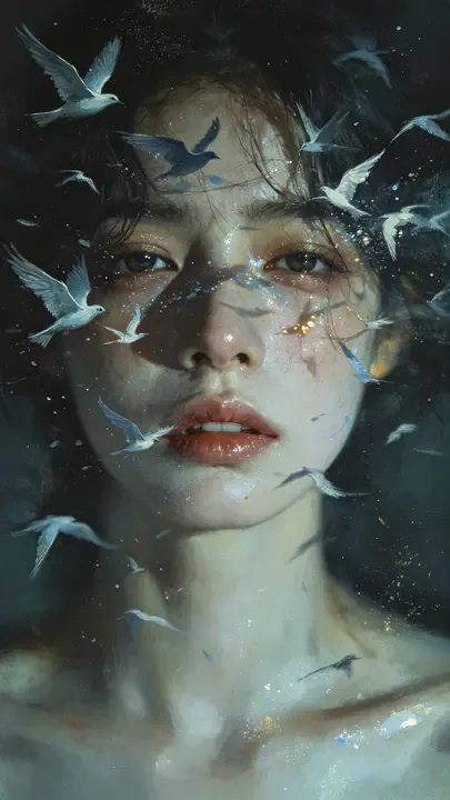 即梦这幅作品，情绪与光影的叙事张力｜AI影像实验