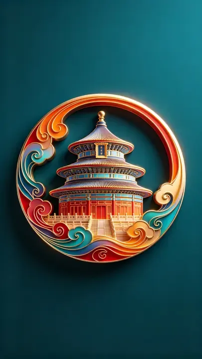 即梦精选：传统建筑与现代线条的抽象融合 | 视觉情绪的营造